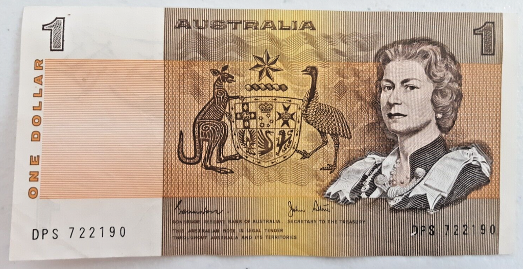 Australia 1981 $1 1 Dollar banknote Johnston Stone DPS last prefix lightly circ