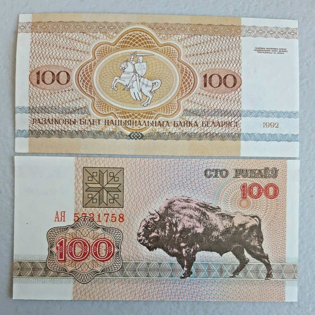 Belarus 100 Rubles 1992 series banknote uncirculated