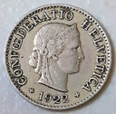 Switzerland 5 Rappen 1922 coin nice circulated condition