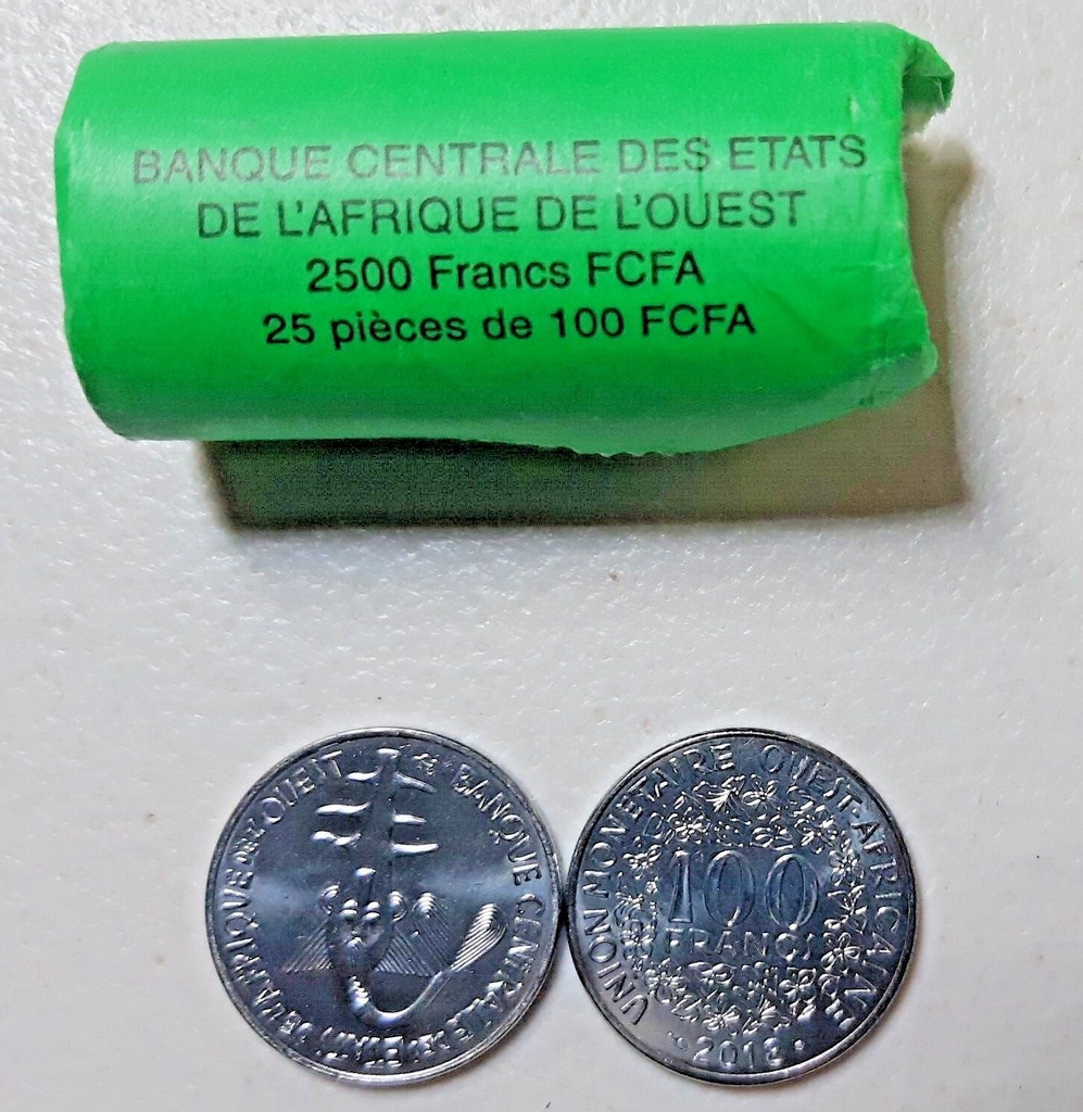 West Africa States 100 Francs 2018 coin uncirculated from bank roll
