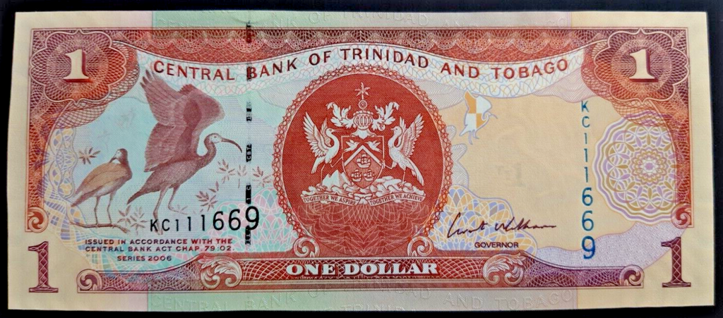 Trinidad and Tobago $1 One Dolalr paper banknote uncirculated 2006