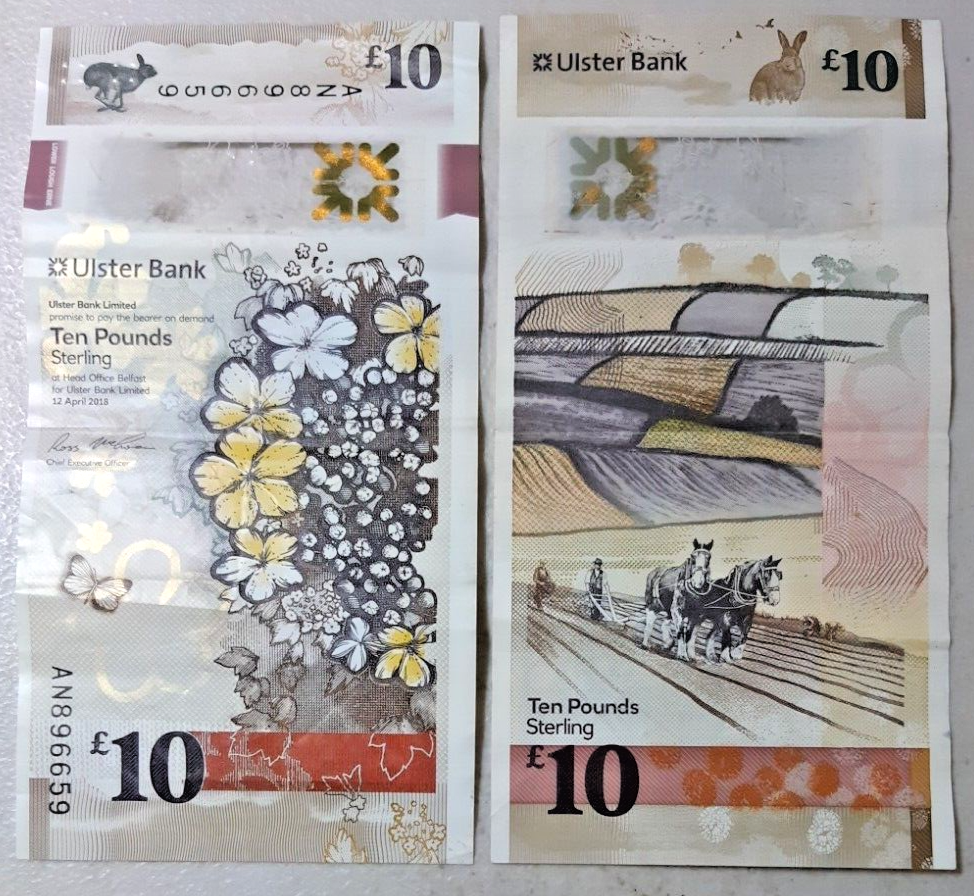 Northern Ireland Ulster 2018 10 pounds polymer note decent used condition