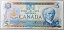 Canada $5 5 Dollars note nice lightly circ condition 1979 P# 92b Bouey Crow