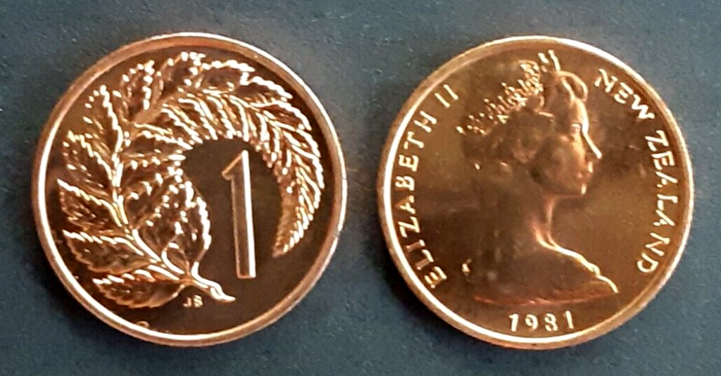 New Zealand 1 Cent coin 1981 brilliant uncirculated