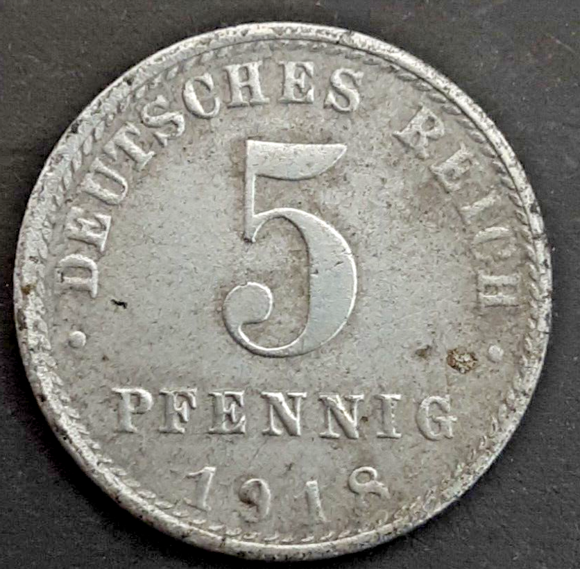 Germany 5 Pfennig 1918-A coin circulated condition