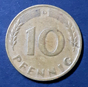 Germany 10 Pfennig 1950-G coin circulated condition