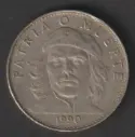 Cuba 3 pesos 1990 coin circulated condition Che Guevera