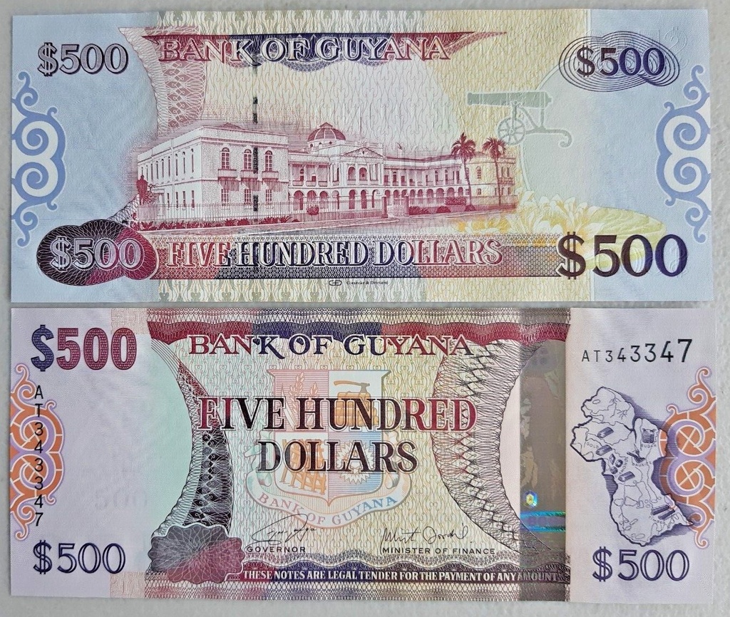 Guayana 500 dollars uncirculated 2020's P-34