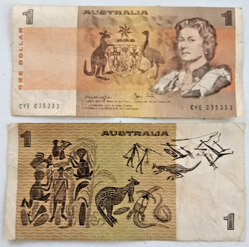 [196886012742] Australia 1979 $1 1 Dollar banknote Knight Stone circulated condition