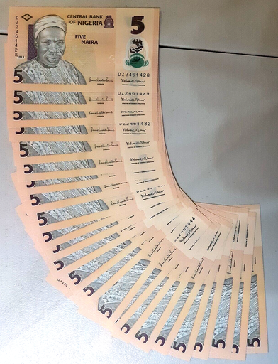 [195405673602] Nigeria 5 Naira X 25 pcs polymer world banknotes 2013 uncirculated