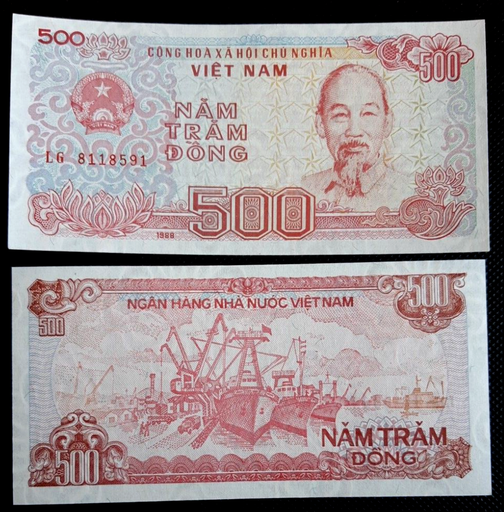 [196026437619] Viet Nam 500 Dong uncirculated banknote 1988 P-101a.a