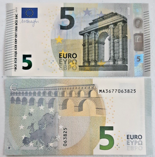 [196951263194] 2013 Euro 5 Dollars banknote uncirculated condition M prefix (Portugal)