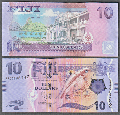 [196951369956] Fiji 2013 $10 10 Dollars banknote uncirculated condition
