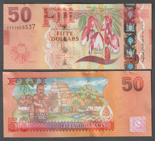 [196951380724] Fiji 2012 $50 50 Dollars banknote uncirculated condition
