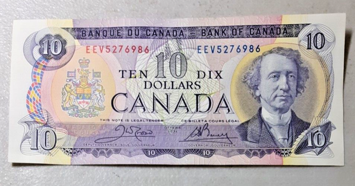 [196508616430] Canada $10 10 Dollars note nice lightly circ condition 1971 P# 92b Bouey Crow