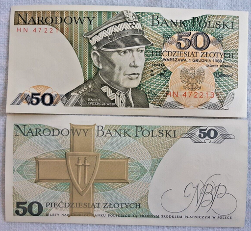 [196901982123] Poland 50 Zloty 1988 banknote uncirculated