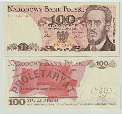 [196901983705] Poland 100 Zloty 1986 banknote uncirculated