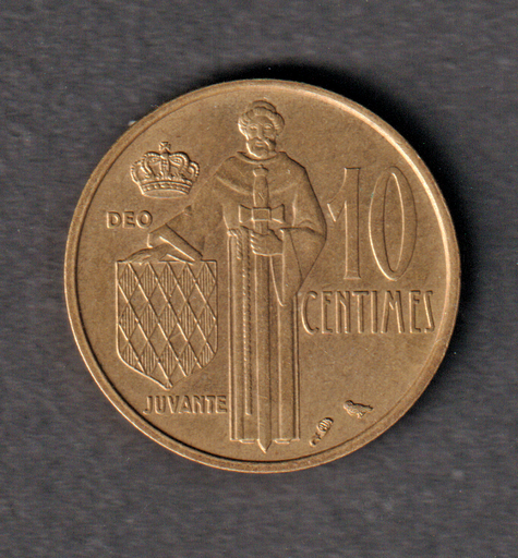[197130805502] Monaco 10 Centimes 1962 coin great circulated condition