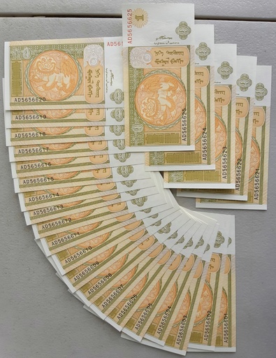 [195492933620] Mongolia 1 Tugrik 2008 P-61A uncirculated note from bank bundle 25 pcs