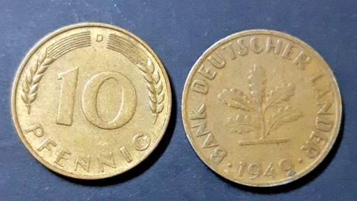 [196529506419] Germany 10 Pfennig 1949-D coin circulated condition