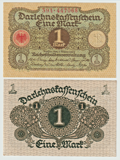 [196923727276] Germany 1 Mark banknote 1920 uncirculated condition