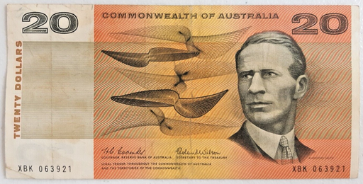 [196997346685] Australia 1966 $20 20 Dollars Commonwealth of Australia note Coombs Wilson
