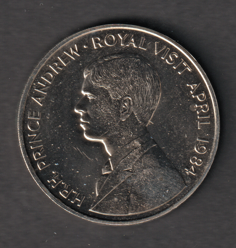 [197284955126] St Helena Prince Andrew Royal Visit 1984 50 pence coin uncirculated